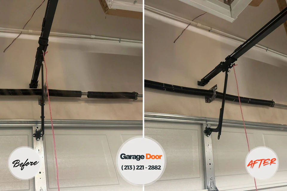 Before and after: garage door repair Morgandale, OH